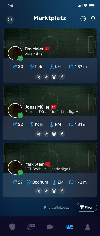 Futpool screen